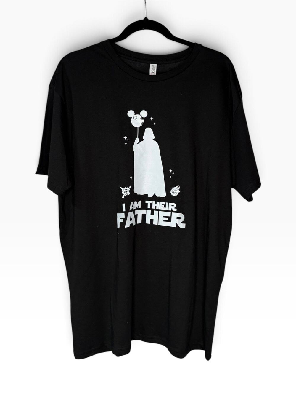 Darth Vader Star Wars Disney "I Am Their Father" Black Screen Printed T-Shirt XL